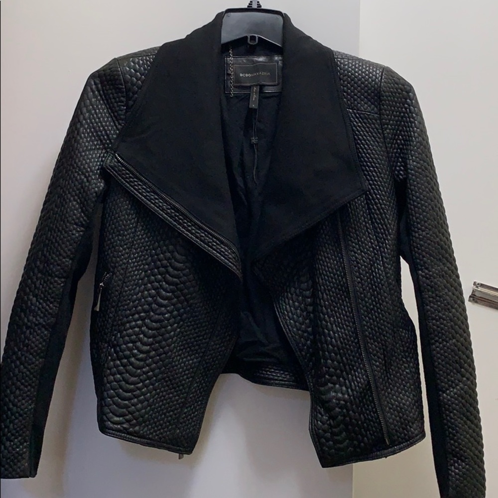 BCBG faux leather jacket